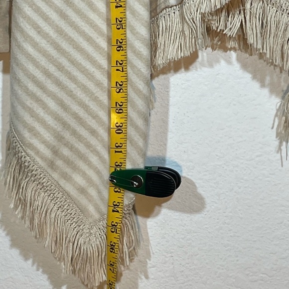 Anthropologie Saturday Sunday Beige Elise Fringe Sweater Cardigan asymmetrical - Picture 8 of 15